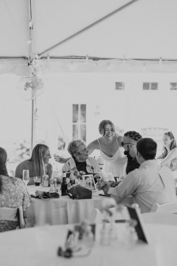 people hugging and talking