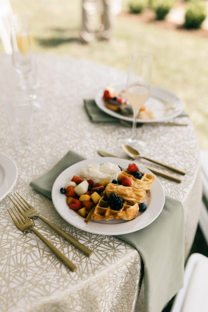 waffles and fruit