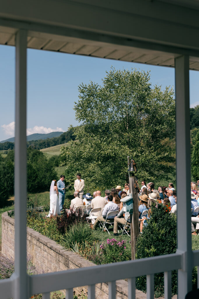 a wedding ceremony in the mountains