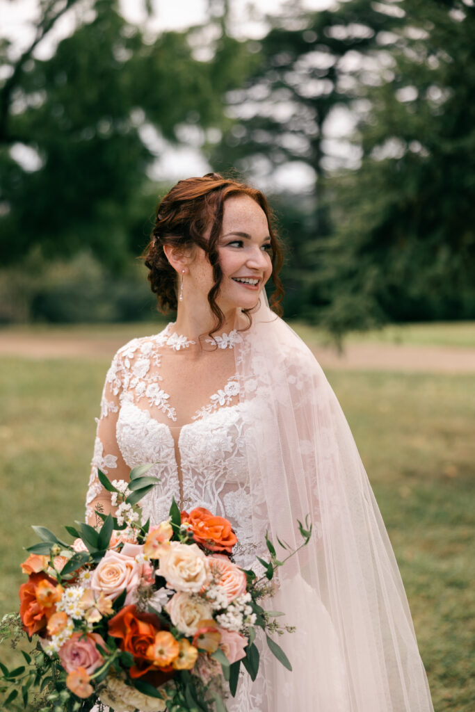 bride looking to the side